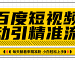 百度短视频被动引精准流量，每天躺着来精准粉，超级简单小白轻松上手-副业资源站