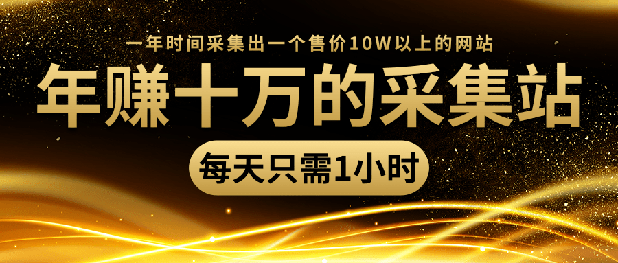 年赚十万的采集站，每天却只需要1小时，一年时间采集出一个售价10W以上的网站-副业资源站