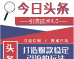 今日头条引流技术4.0，微头条实战细节，微头条引流核心技巧分析，快速发布引流玩法-副业资源站