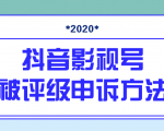 抖音号被判定搬运，被评级了怎么办?最新影视号被评级申诉方法（视频教程）-副业资源站