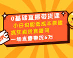 0基础直播带货课：小白也能低成本搭建疯狂卖货直播间：1场直播带货6万-副业资源站