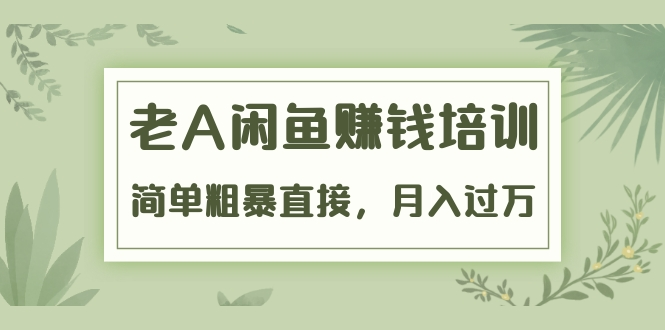 《老A闲鱼赚钱培训》简单粗暴直接，月入过万真正的闲鱼战术实课（51节课）-副业资源站