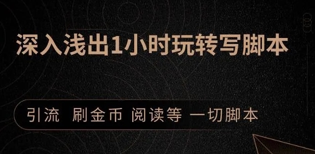 引流脚本实战课：1小时深入浅出视频实操讲解，教你0基础学会写引流脚本-副业资源站