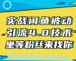 实战闲鱼被动引流4.0技术，坐等粉丝来找你，实操演示日加200+精准粉-副业资源站