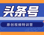 头条号原创视频特训营：一对一带你玩转短视频，新号10天日收益破252元-副业资源站