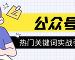 《公众号热门关键词实战引流特训营》5天涨5千精准粉，单独广点通每天赚百元-副业资源站