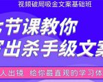 张根视频破局吸金文案班：节节课教你写出杀手级文案(附67页文案训练手册)-副业资源站