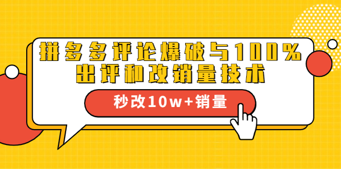 2021拼多多黑科技：拼多多评论爆破与100%出评和改销量技术-副业资源站