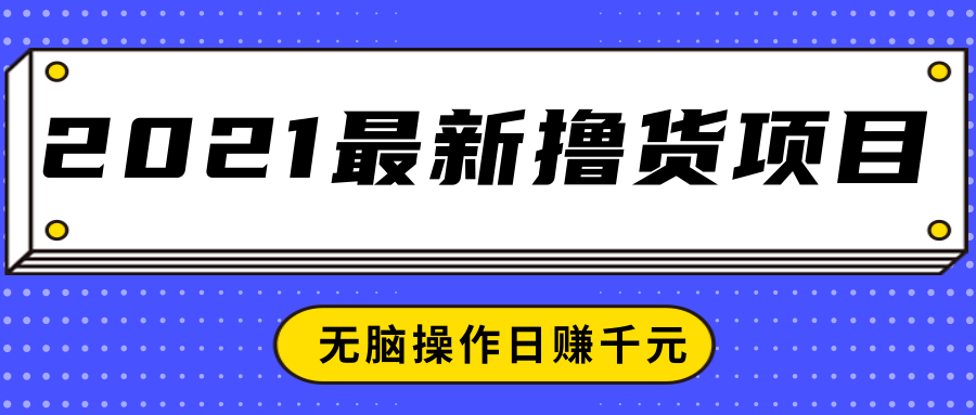 2021最新撸货项目，一部手机即可实现无脑操作轻松日赚千元-副业资源站