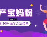 引200+预产期宝妈，从预产期到K12教育持续转化，操作方法简单-副业资源站