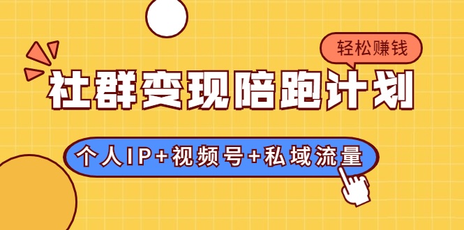 社群变现陪跑计划：建立“个人IP+视频号+私域流量”的社群商业模式轻松赚钱-副业资源站