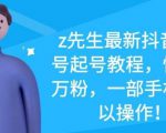 z先生最新抖音美女号起号教程，快速十万粉，一部手机就可以操作-副业资源站