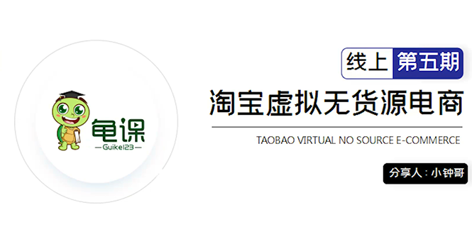 龟课·淘宝虚拟无货源电商5期，全程直播 现场实操，一步步教你轻松实现躺赚-副业资源站