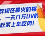 淘宝店群现在最火的视频玩法，一天几万UV的玩法，赶紧上车吃肉-副业资源站