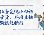 全民任务变现小白课，不用带货，不用直播，拍视频就能赚钱-副业资源站