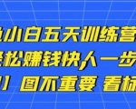 卓让闲鱼小白五天训练营，每天一小时，轻松赚钱快人一步-副业资源站