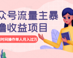 公众号流量主暴利撸收益项目，空闲时间操作单人月入过万-副业资源站