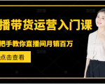 直播带货运营入门课，手把手教你直播间月销百万-副业资源站