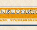 朋友圈文案培训课，听了就会写，写了就会卖的朋友圈文案课-副业资源站