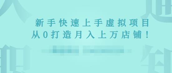 2022年虚拟项目实战指南，新手从0打造月入上万店铺-副业资源站