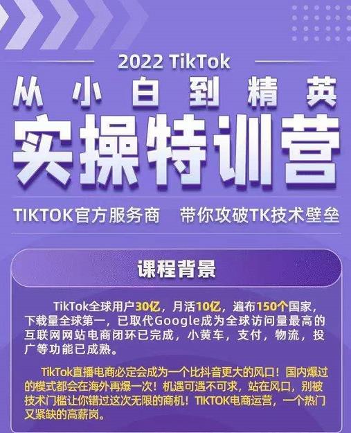 Seven漆·2022Tiktok从小白到精英实操特训营，带你掌握Tiktok账号运营-副业资源站