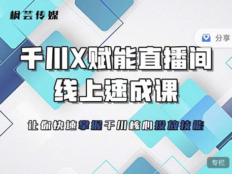 枫芸传媒-线上千川提升课，提升千川认知，提升千川投放效果-副业资源站