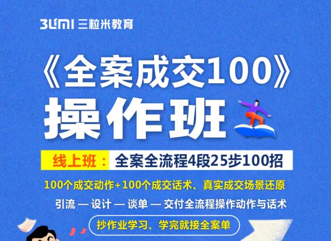 《全案成交100》全案全流程4段25步100招，操作班-副业资源站