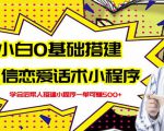 新手0基础搭建微信恋爱话术小程序，一单赚几百【视频教程+小程序源码】-副业资源站
