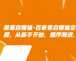 凯哥自媒体·百家号自媒体全套实战赚钱教程，从新手开始，循序渐进，系统的讲解-副业资源站