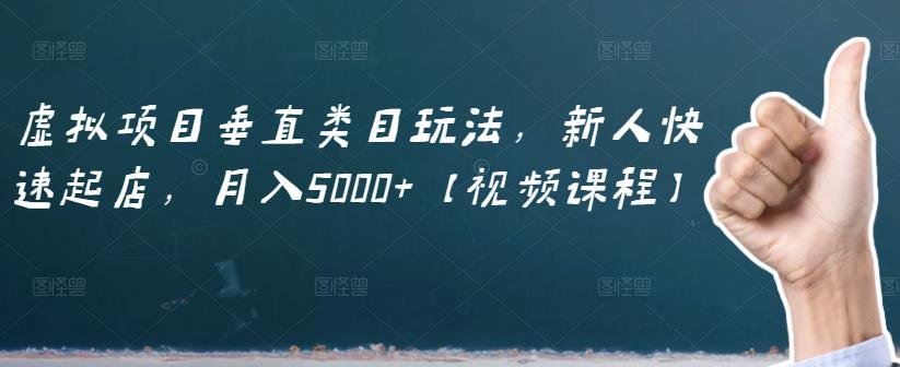 虚拟项目垂直类目玩法，新人快速起店，月入5000+【视频课程】-副业资源站