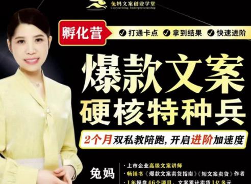 兔妈·爆款文案硬核特种兵孵化营,实现了每个月2000-30000+的副业增收-副业资源站