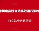 跨境电商独立站高效运行训练营，独立站全链路拆解-副业资源站