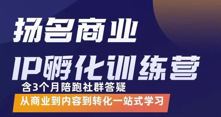 杨名商业IP孵化训练营，从商业到内容到转化一站式学 价值5980元-副业资源站