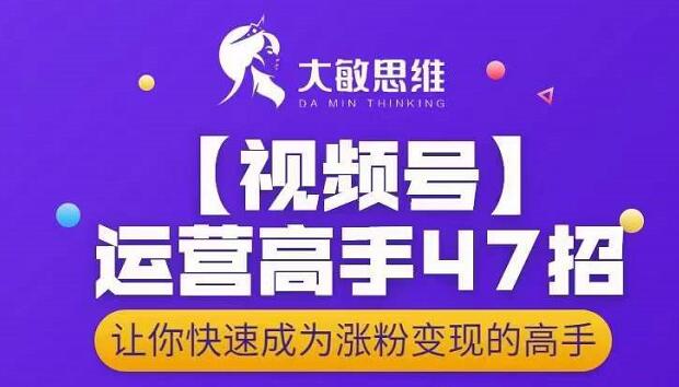 大敏思维-视频号运营高手47招，让你快速成为涨粉变现高手-副业资源站