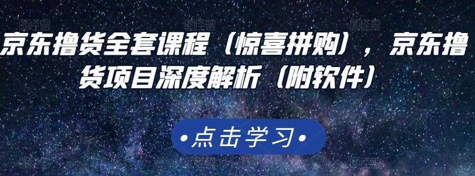 京东撸货全套课程（惊喜拼购），京东撸货项目深度解析（附软件）-副业资源站