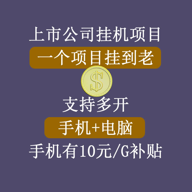 正规挂机项目，支持手机电脑一起挂，支持虚拟机多开，可以挂到老-副业资源站