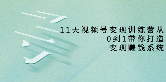 11天视频号变现训练营，从0到1打造变现赚钱系统（价值398元）-副业资源站