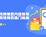 带货短视频爆款内容策划，关于电商视频的独门秘籍（价值499元）-副业资源站