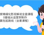 独家精细化影视解说全盘课程，0基础从运营到制作，赢在起跑线（全套课程）-副业资源站