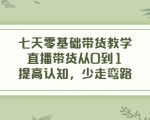 七天零基础带货教学，直播带货从0到1，提高认知，少走弯路-副业资源站