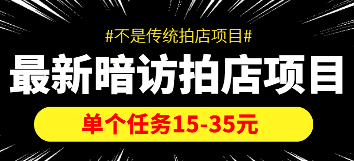 最新暗访拍店信息差项目，单个任务15-35元（不是传统拍店项目）-副业资源站