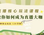 直播核心玩法：教你如何成为直播大咖，各种核心玩法（20节课）-副业资源站