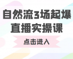 自然流3场起爆直播实操课 双标签交互拉号实战系统课-副业资源站