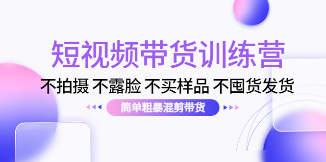 短视频带货训练营：不拍摄 不露脸 不买样品 不囤货发货 简单粗暴混剪带货（第三期）-副业资源站