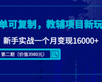 简单可复制，教辅项目新玩法，新手实战一个月变现16000+（第二期）-副业资源站