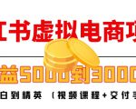 小红书虚拟电商项目：从小白到精英 月收益5000到30000 (视频课程+交付手册)-副业资源站