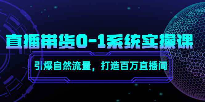 直播带货0-1系统实操课，引爆自然流量，打造百万直播间-副业资源站