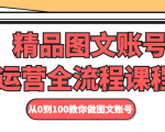 精品图文账号运营全流程课程 从0到100教你做图文账号-副业资源站