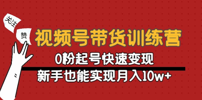 视频号带货训练营：0粉起号快速变现，新手也能实现月入10w+-副业资源站