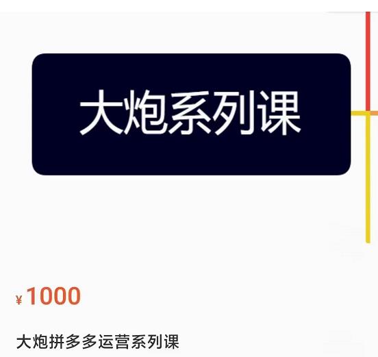 大炮拼多多运营系列课，各类​玩法合集，拼多多运营玩法实操-副业资源站